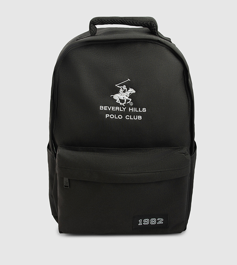 Logo Embroidered Front Pocket Backpack