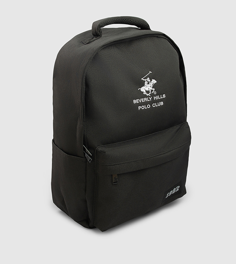 Logo Embroidered Front Pocket Backpack