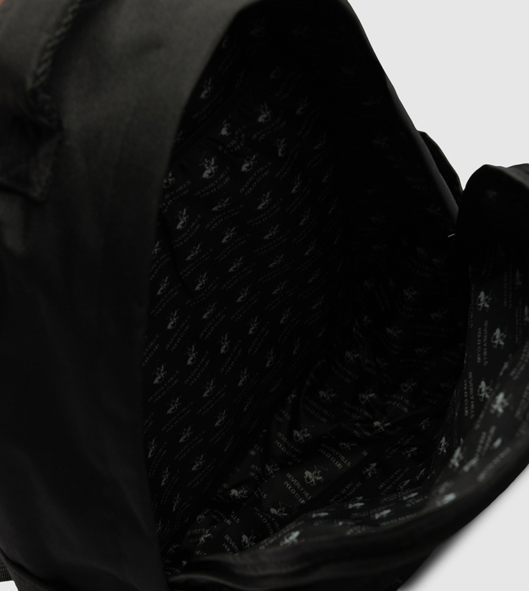 Logo Embroidered Front Pocket Backpack