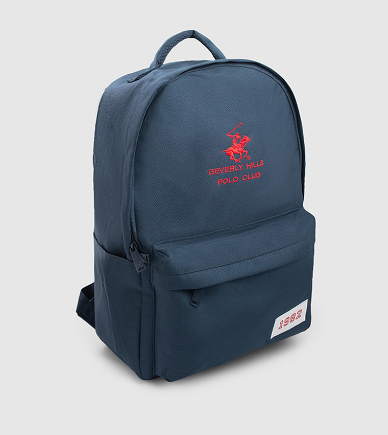 Logo Embroidered Front Pocket Backpack