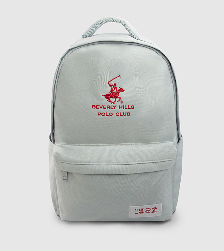 Logo Embroidered Front Pocket Backpack