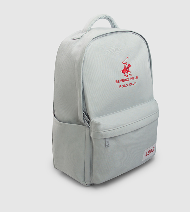 Logo Embroidered Front Pocket Backpack