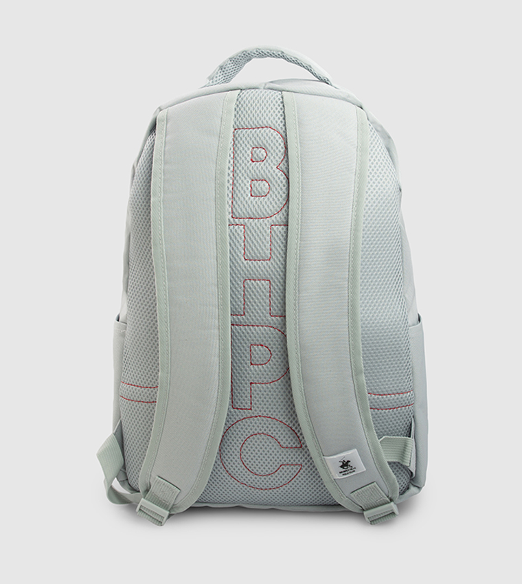 Logo Embroidered Front Pocket Backpack