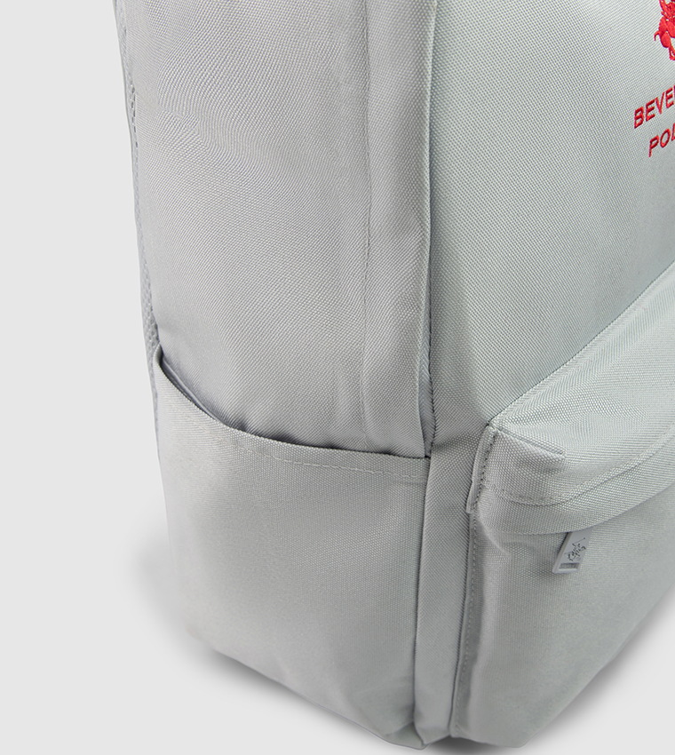 Logo Embroidered Front Pocket Backpack