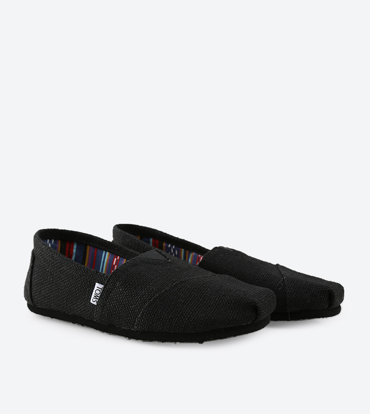 Buy Toms Burlap Slip Ons Black In Black 6thStreet Oman