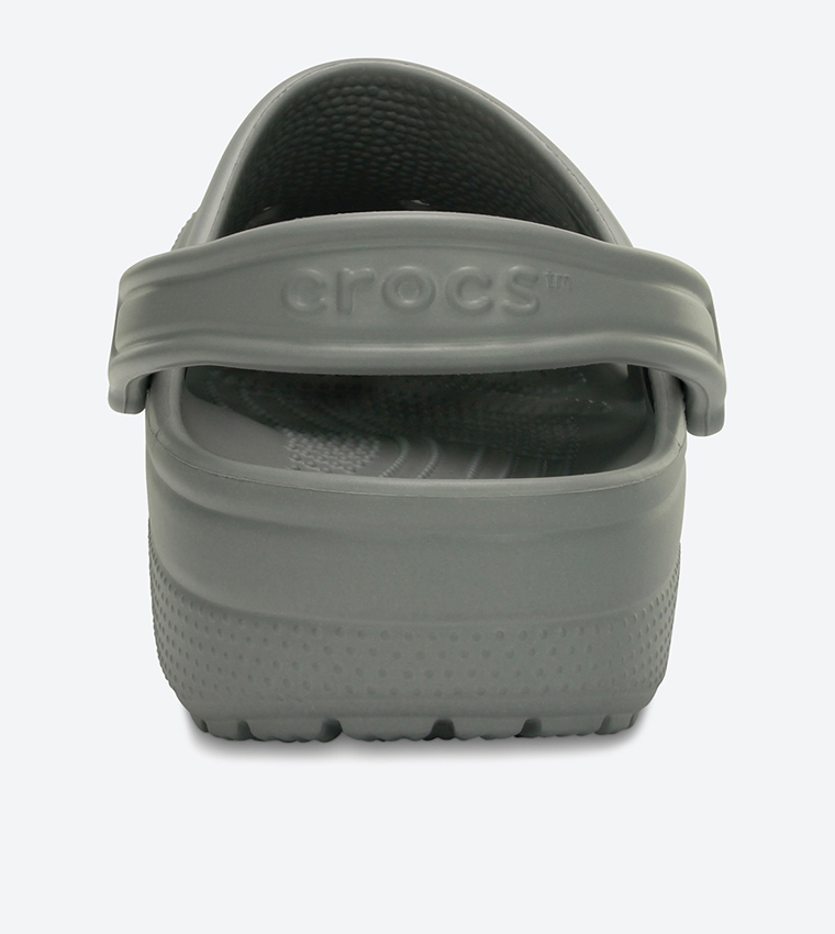 Classic Cut Out Detail Sling Back Strap Closure Clog - Grey