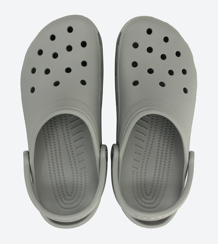 Classic Cut Out Detail Sling Back Strap Closure Clog - Grey
