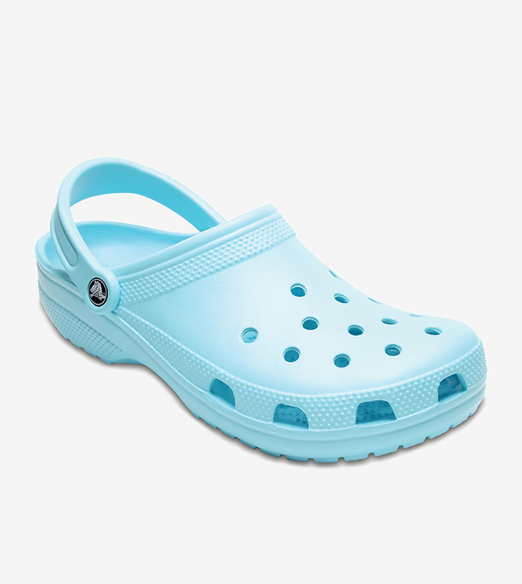 Classic Sling Back Closure Round Toe Clogs - Light Blue