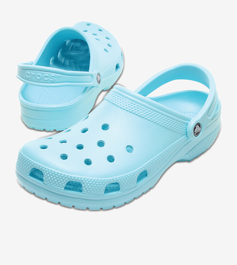 Classic Sling Back Closure Round Toe Clogs - Light Blue