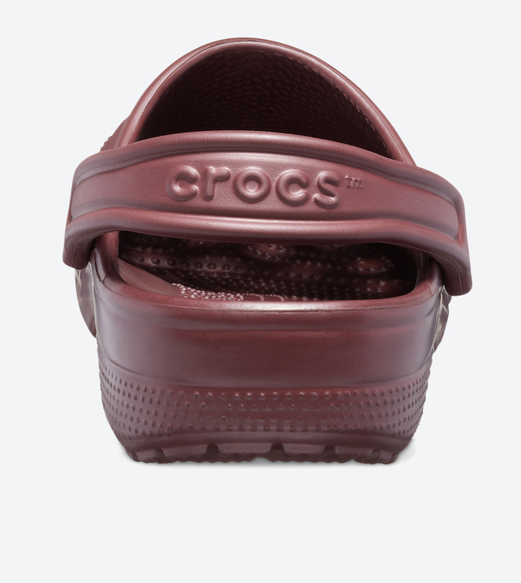Classic Cut Out Detail Sling Back Strap Closure Clog - Burgundy