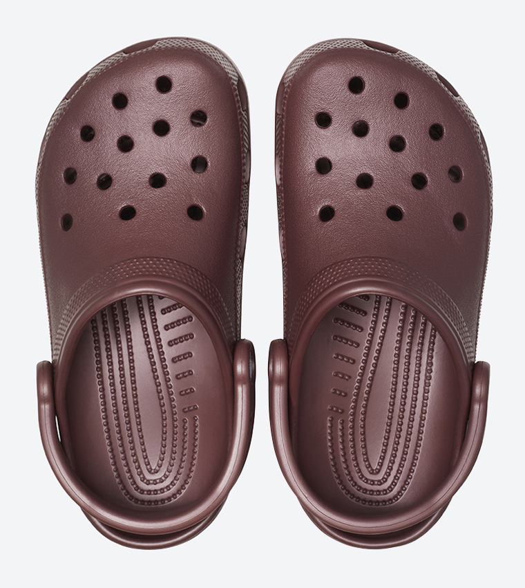 Classic Cut Out Detail Sling Back Strap Closure Clog - Burgundy