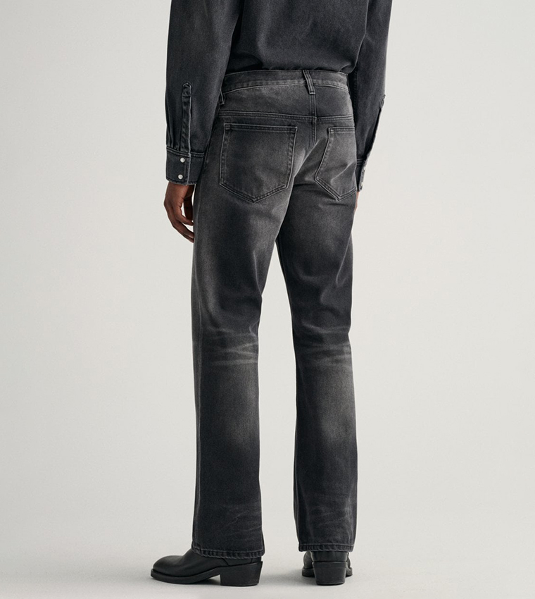 Washed Straight Fit Jeans 