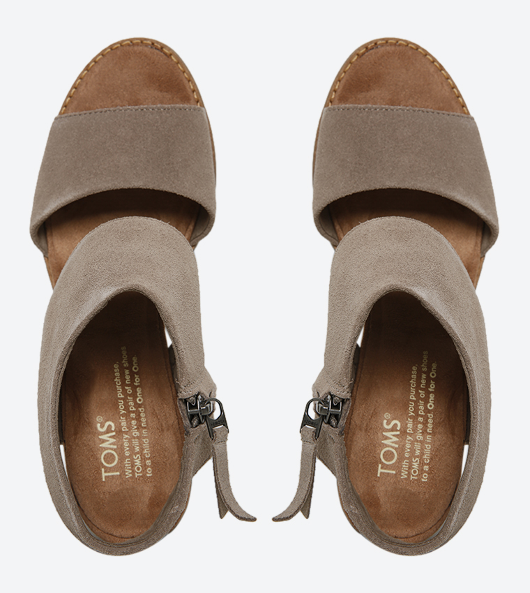 Buy Toms Majorca Cutout High Heel Beige 10009813 In Taupe