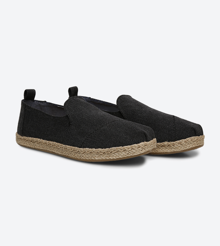 Buy Toms Deconstructed Alpargata Slip Ons Black 10009834 In Black