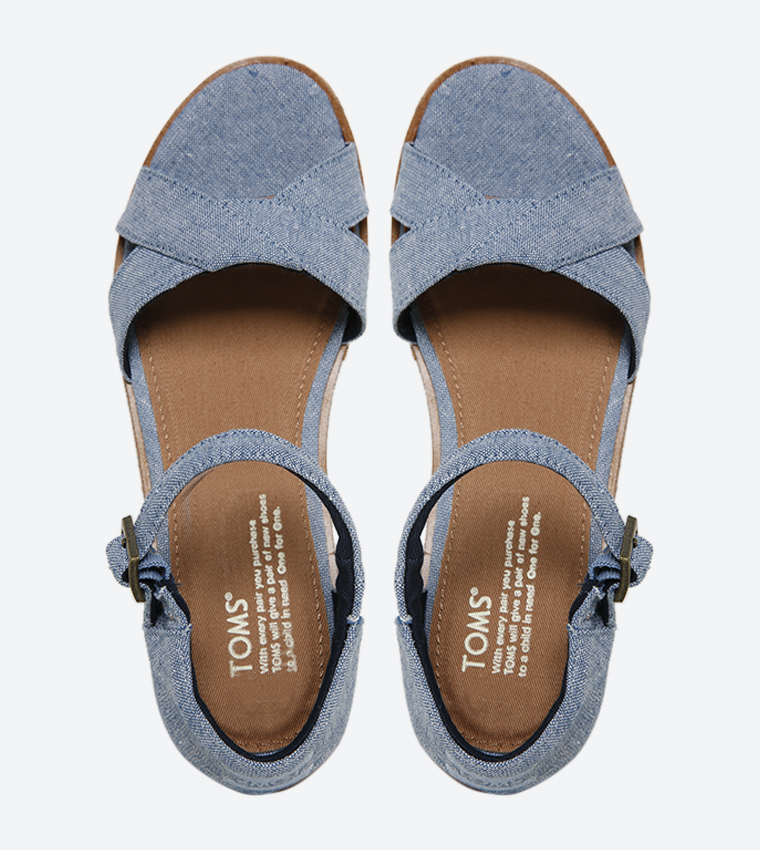 TOMS Women's Sienna Espadrille Wedge Sandals Navy / Chambray US 10M |  Espadrilles wedges, Wedge sandals, Espadrilles