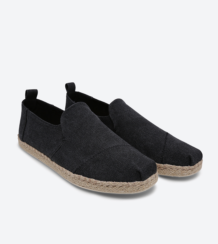 Toms black washed sales canvas women's espadrilles