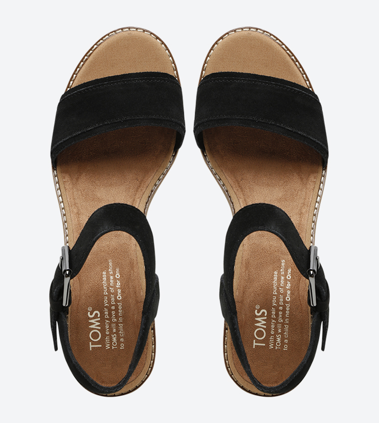 Toms camilia sale sandals black leather