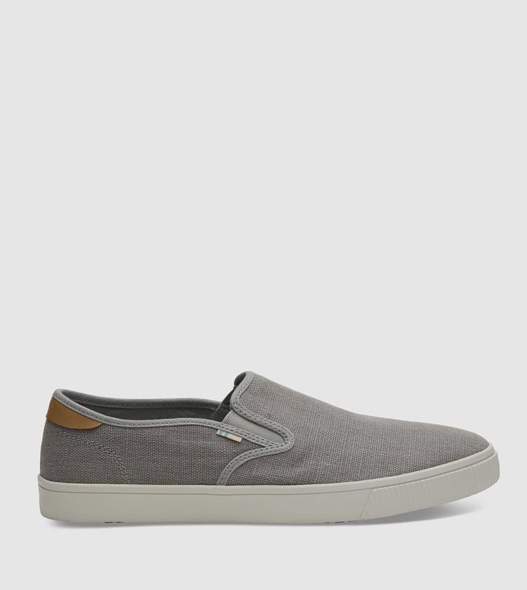 Drizzle Grey Heritage Canvas Baja Slip on-Grey