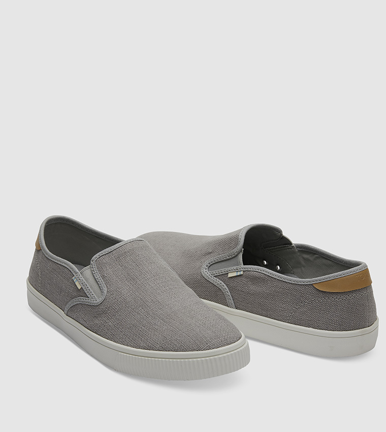 Drizzle Grey Heritage Canvas Baja Slip on-Grey