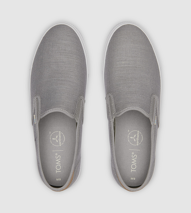 Drizzle Grey Heritage Canvas Baja Slip on-Grey
