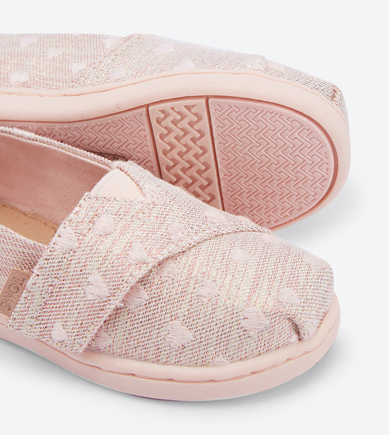 Buy Toms Heartsy Glimmer Embroidery Tiny Classics Espadrilles Rose Gold In Rose Gold 6thStreet Qatar