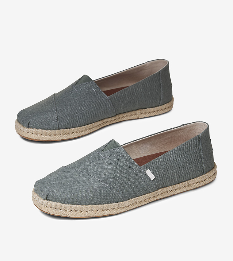 Buy Toms Bonsai Green Linen Rope Men Alpargata Espadrille Green In