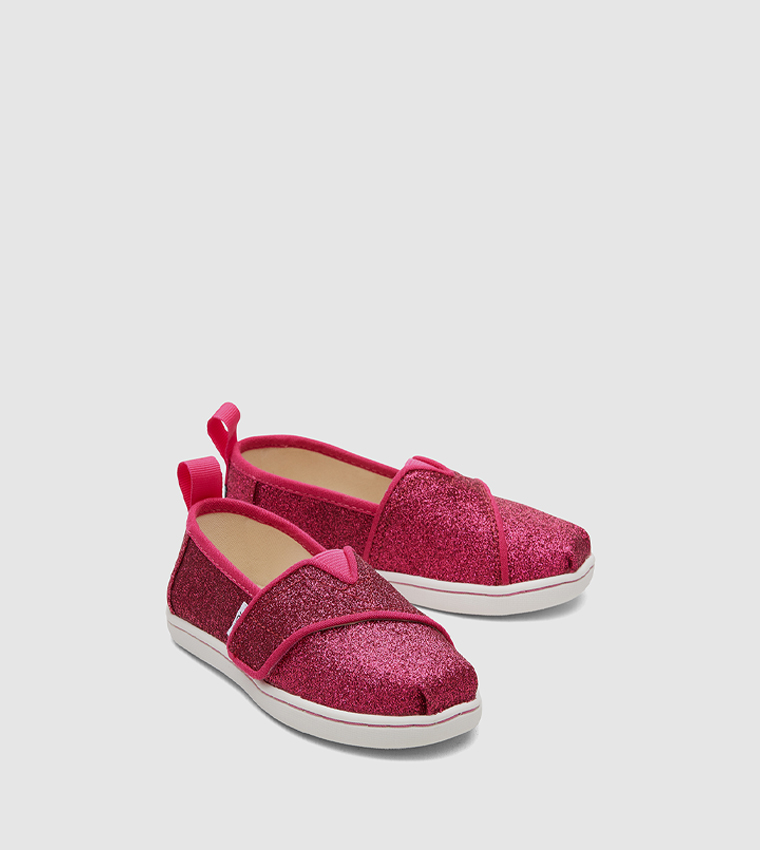Buy Toms ALPARGATA Glitter Frosted Slip On Shoes In Pink