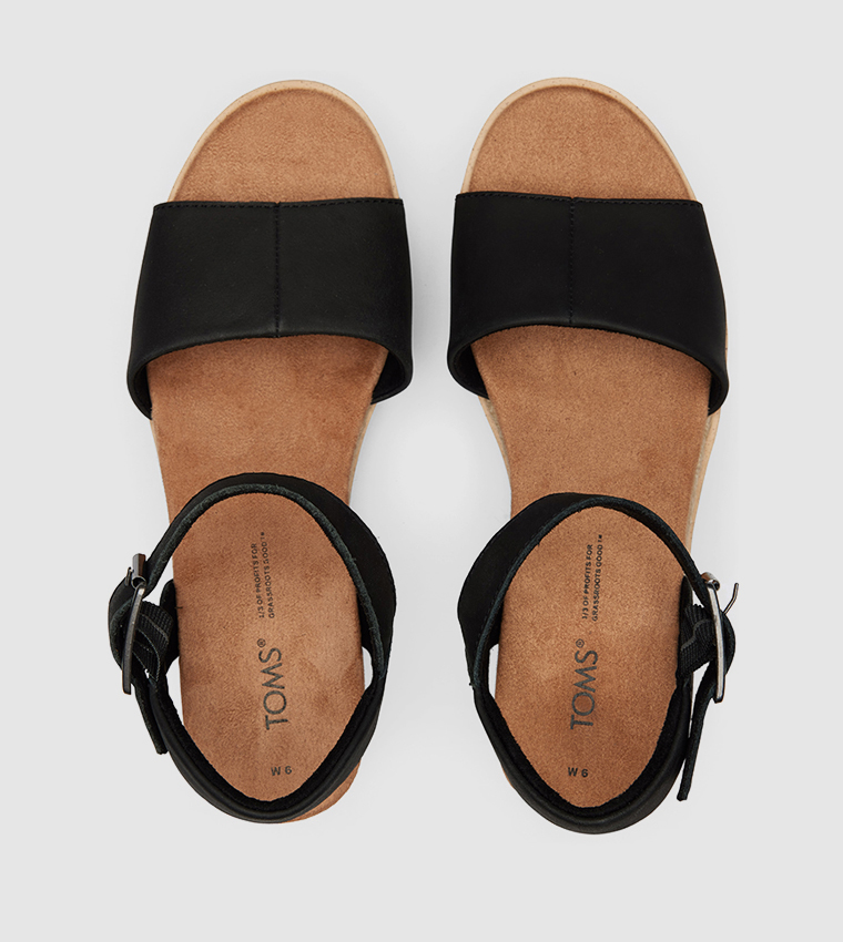 Buy Toms Diana Wedge Sandals With Ankle Strap In Black | 6thStreet UAE