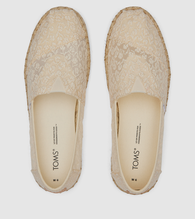 Toms hot sale lace espadrilles