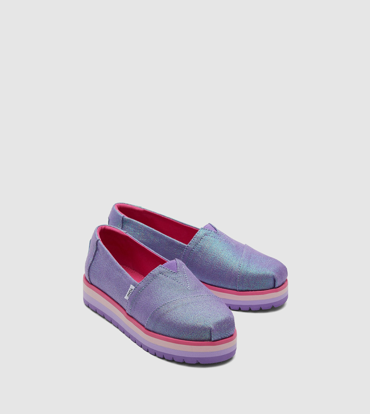 ALP Glimmer Twill Platform Slip-On Shoes