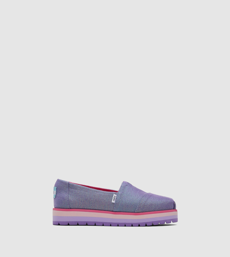 ALP Glimmer Twill Platform Slip-On Shoes
