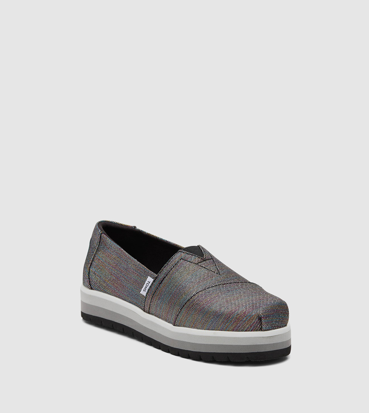 ALP Glimmer Twill Platform Slip-On Shoes