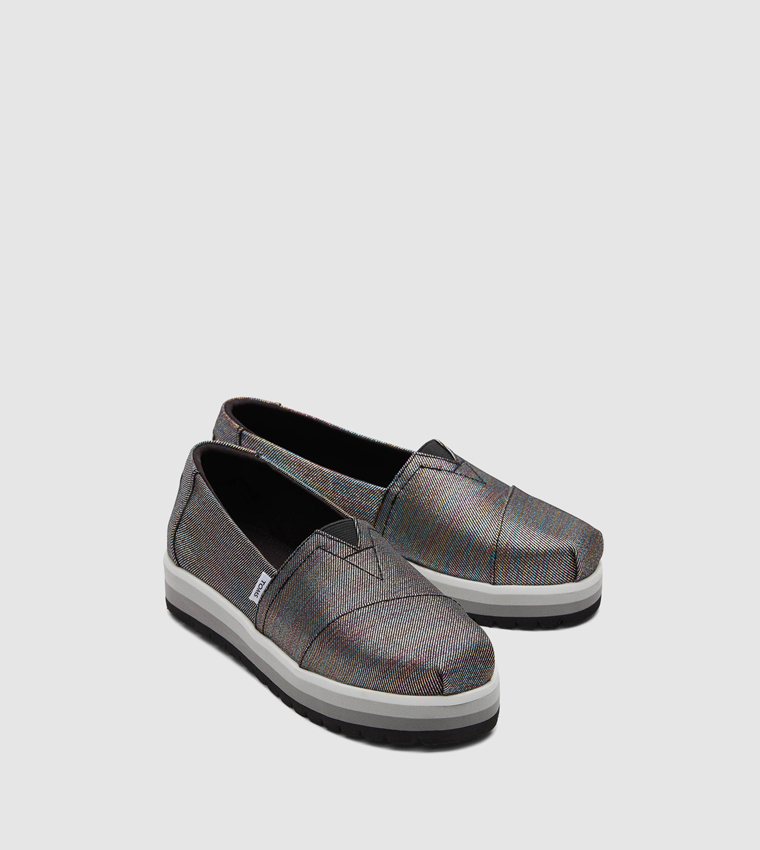 ALP Glimmer Twill Platform Slip-On Shoes