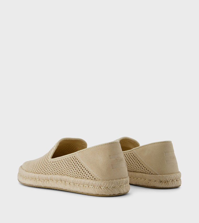 Diamond Perforated Suede Espadrilles