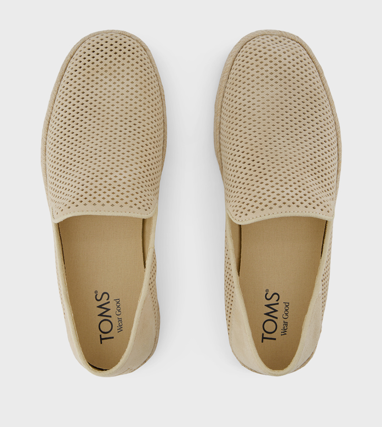 Diamond Perforated Suede Espadrilles