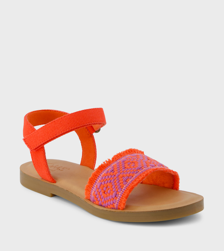 REMI Patterned Ankle Strap Sandals