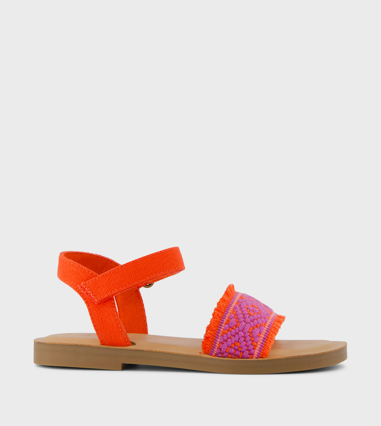 REMI Patterned Ankle Strap Sandals