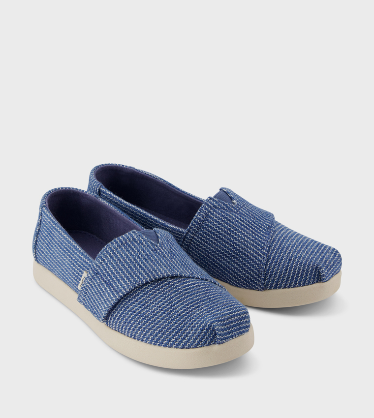 Striped Heritage Canvas Velcro Closure Shoes