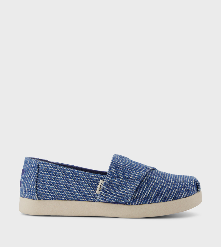Striped Heritage Canvas Velcro Closure Shoes
