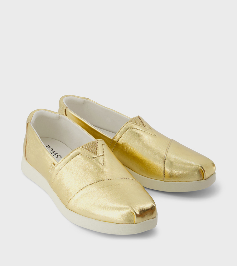 ALPARGATA PLUS Metallic Slip-On Shoes