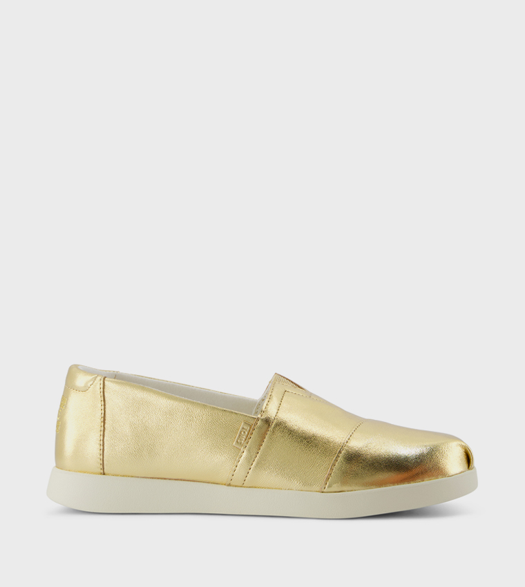 ALPARGATA PLUS Metallic Slip-On Shoes