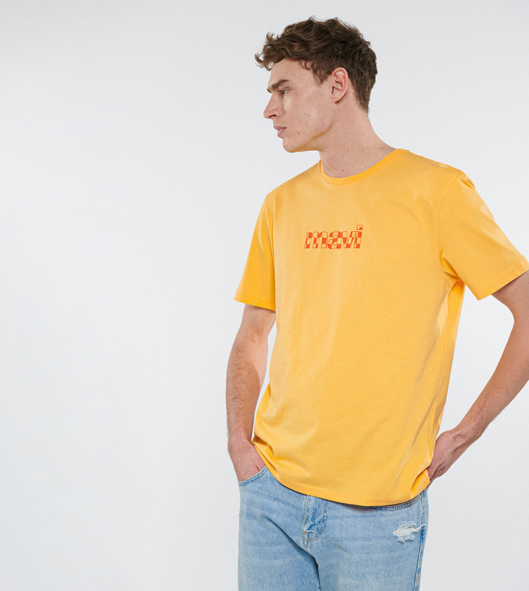 Buy Mavi Logo Printed Crew Neck T Shirt In Orange 6thStreet Qatar