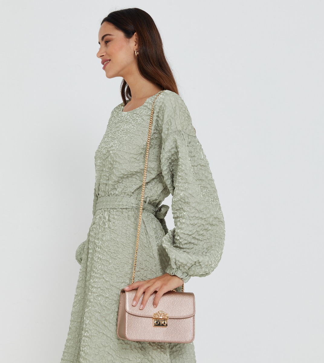 Buy Charles & Keith Front Flap Embellished Push Lock Closure Clutch