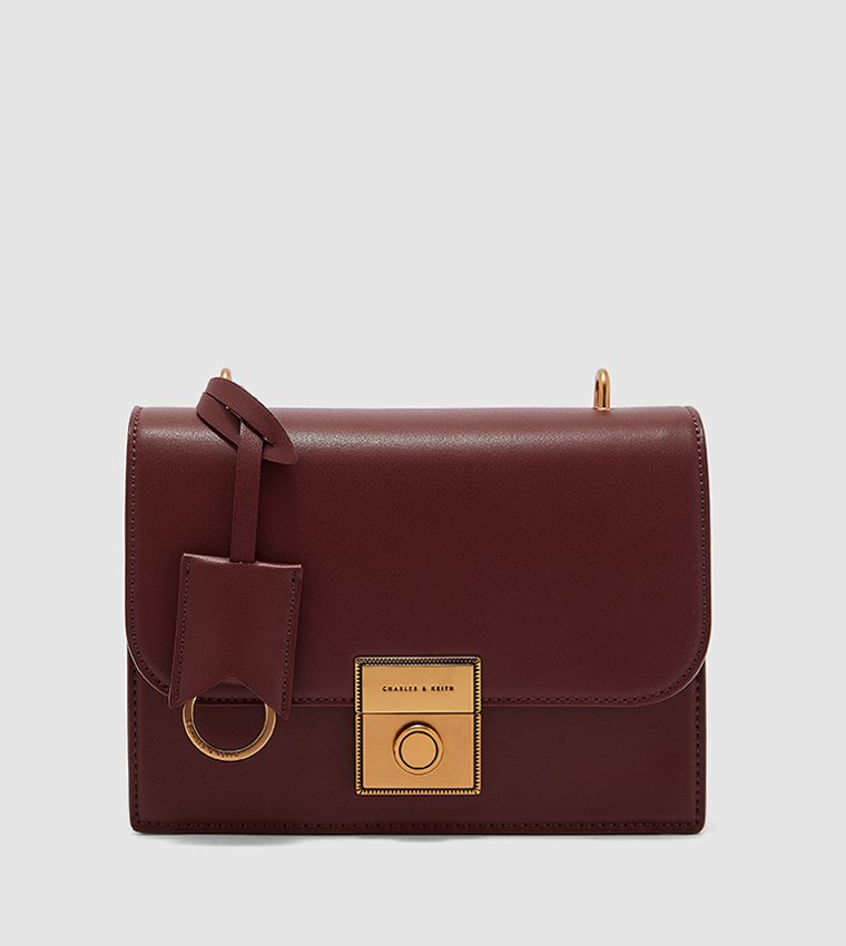 Charles and keith online maroon bag