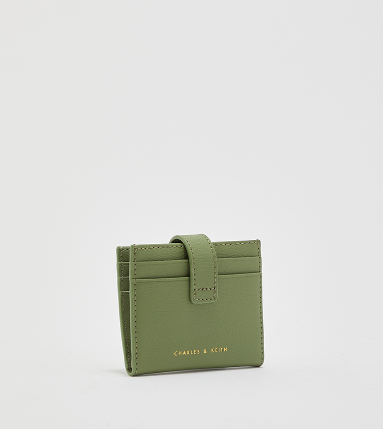 Buy Charles Keith Snap Button Card Holder Sage Green In Green