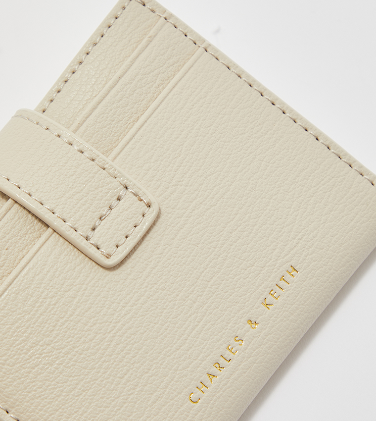 Charles & Keith - Women's Snap Button Card Holder, Ivory, Xxs