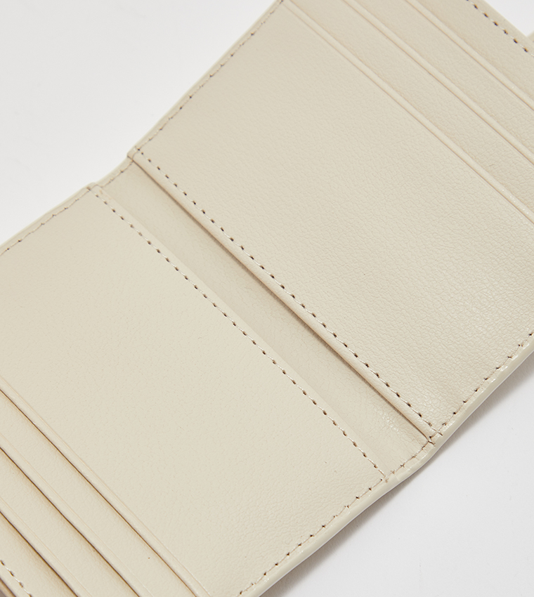 Snap Button Card Holder-Ivory