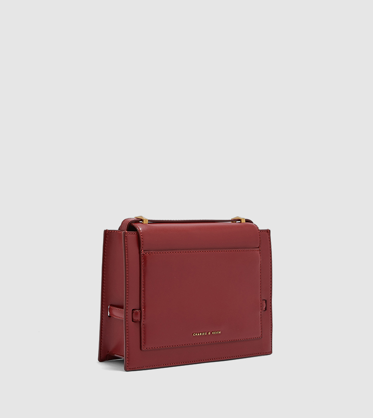 Buy Charles & Keith Metallic Push Lock Crossbody Bag In Red 6thStreet