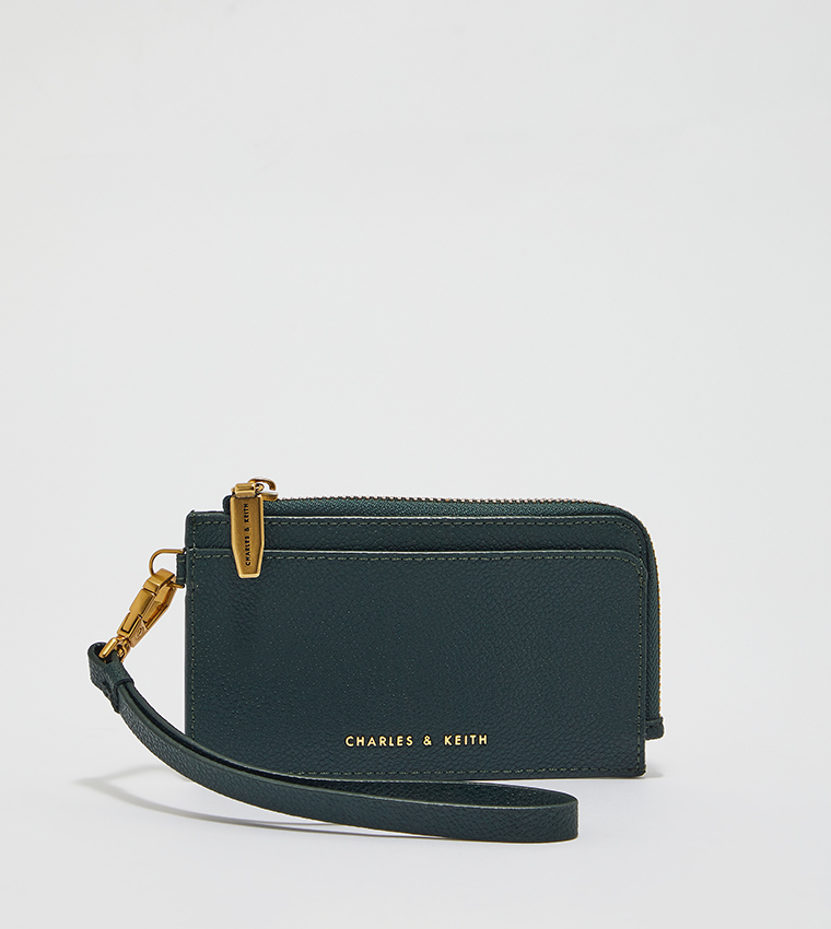 Buy Charles & Keith Multi Slot Wristlet Card Holder In Green