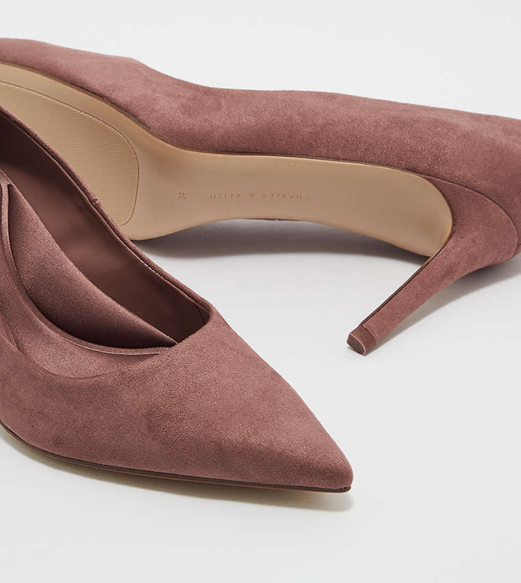 Textured Pointed Toe Stiletto Pumps